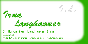 irma langhammer business card
